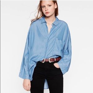 Zara oversized denim shirt